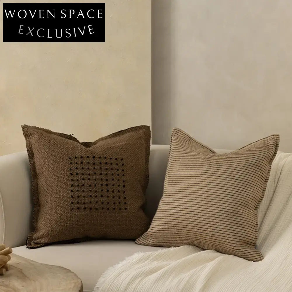 Modern Decorative Square Cotton Linen Sofa Bedroom Throw Pillow