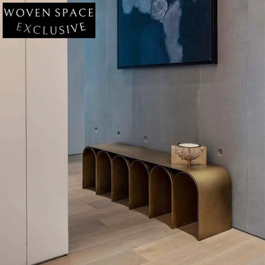 Modern Design Luxury Gold Metal Frame Living Room Bedroom Ottoman Bench