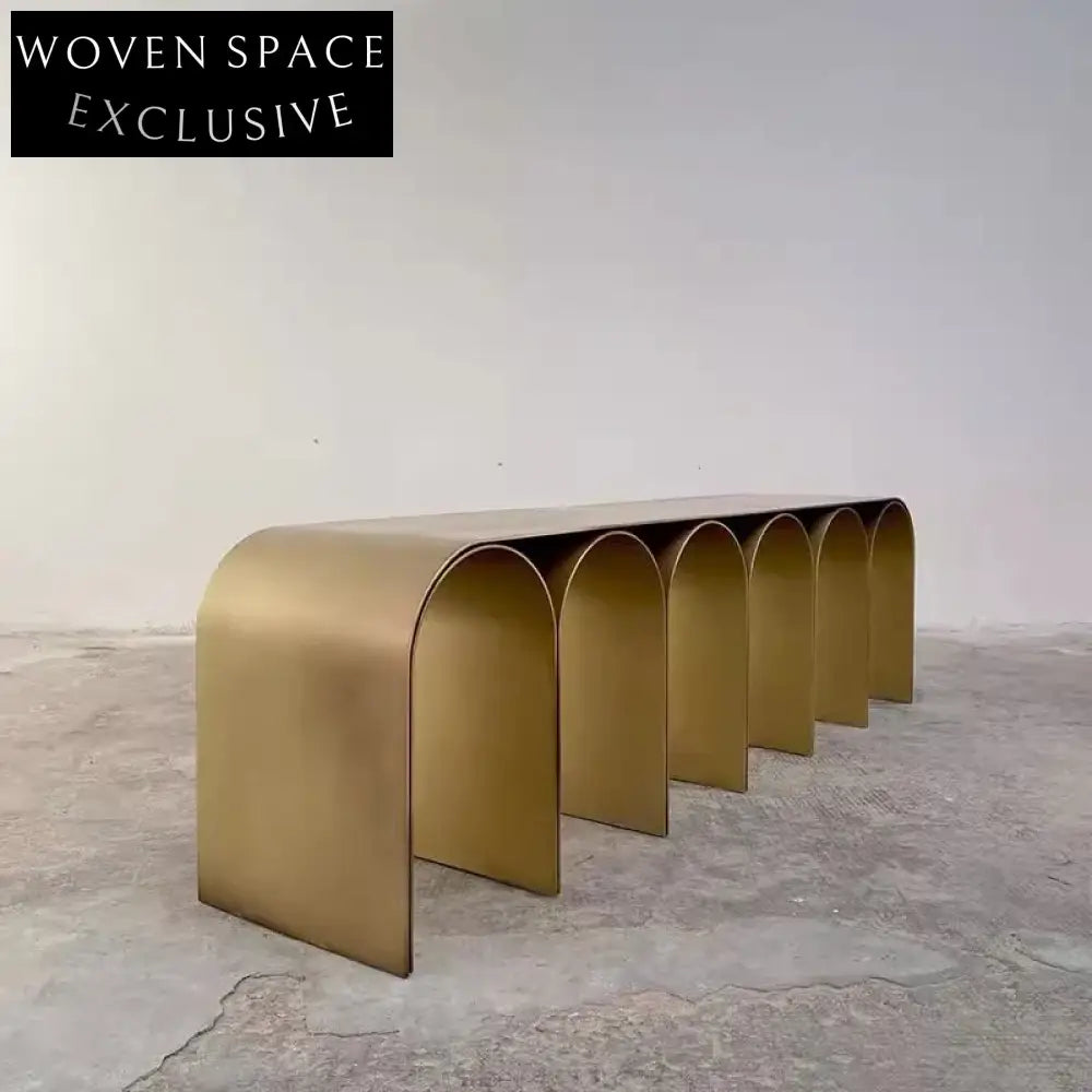 Modern Design Luxury Gold Metal Frame Living Room Bedroom Ottoman Bench