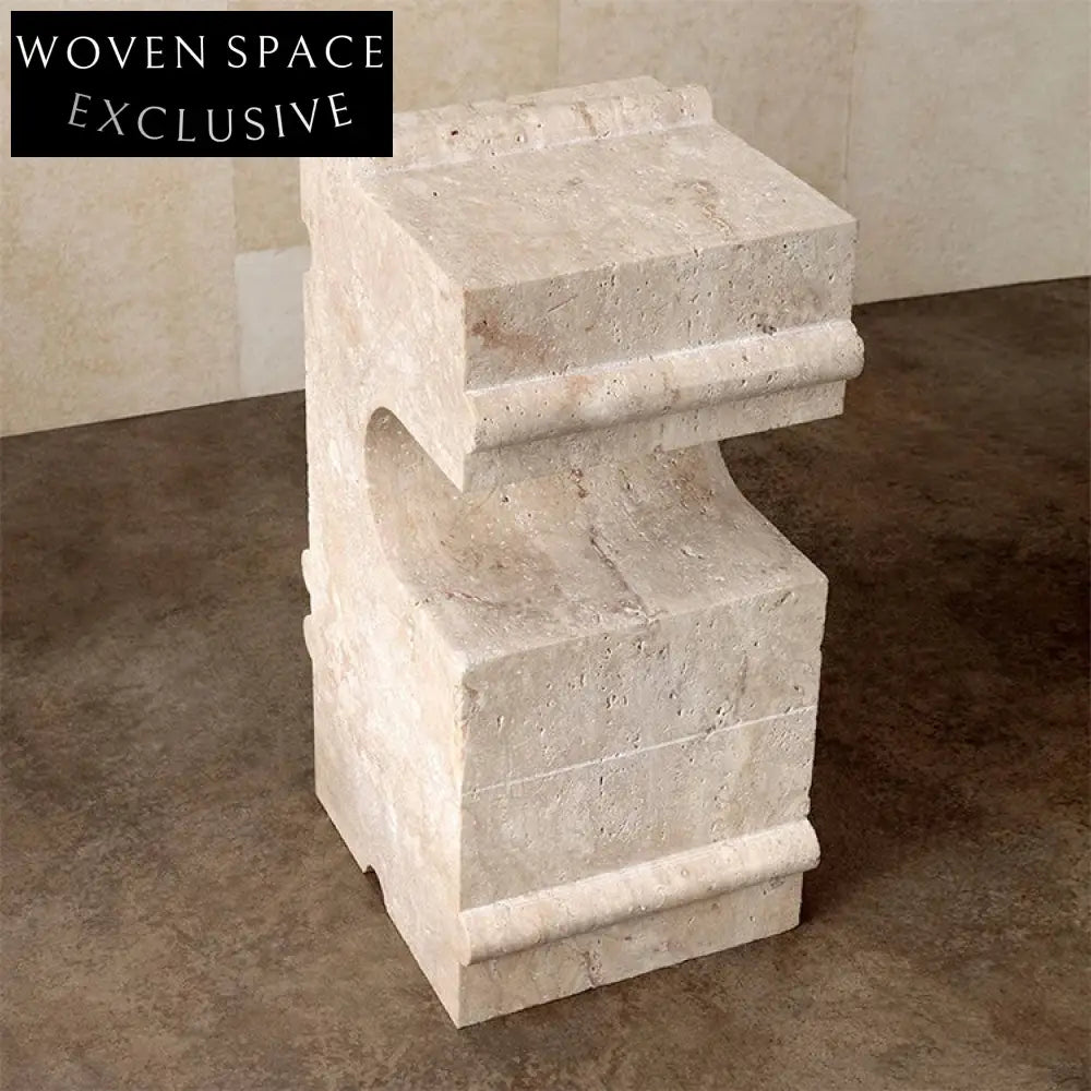 Modern Design Natural Stone Travertine Living Room Sofa Side Coffee Table