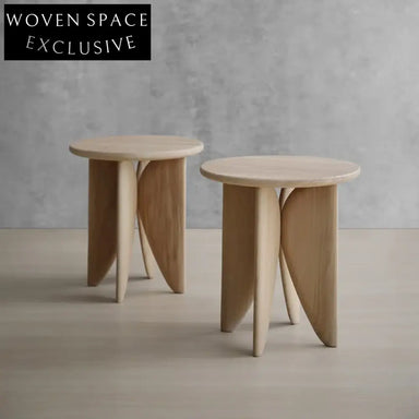 Modern Design Solid Wood Round Coffee Side Table for Living Room Home Villa