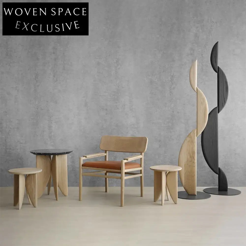 Modern Design Solid Wood Round Coffee Side Table for Living Room Home Villa