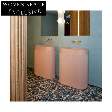 Modern Designer Artificial Stone Freestanding Pedestal Bathroom Wash Basin