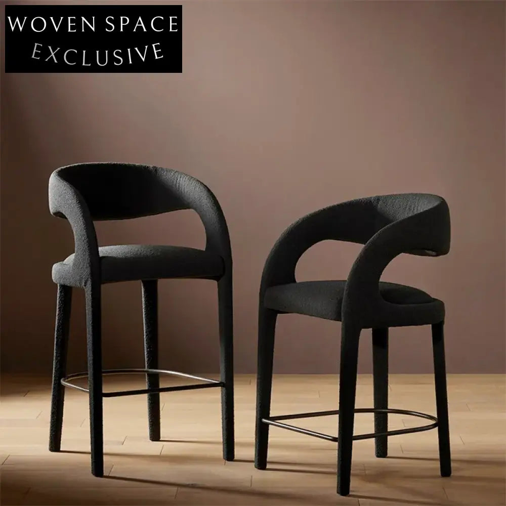 Modern Designer Bar Stool with Armrests for Kitchen Island Counter Height