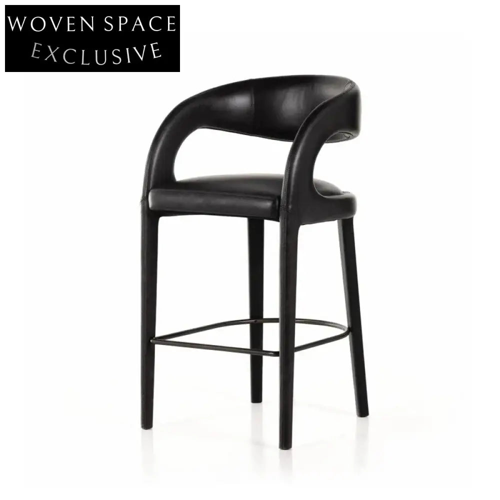 Modern Designer Bar Stool with Armrests for Kitchen Island Counter Height