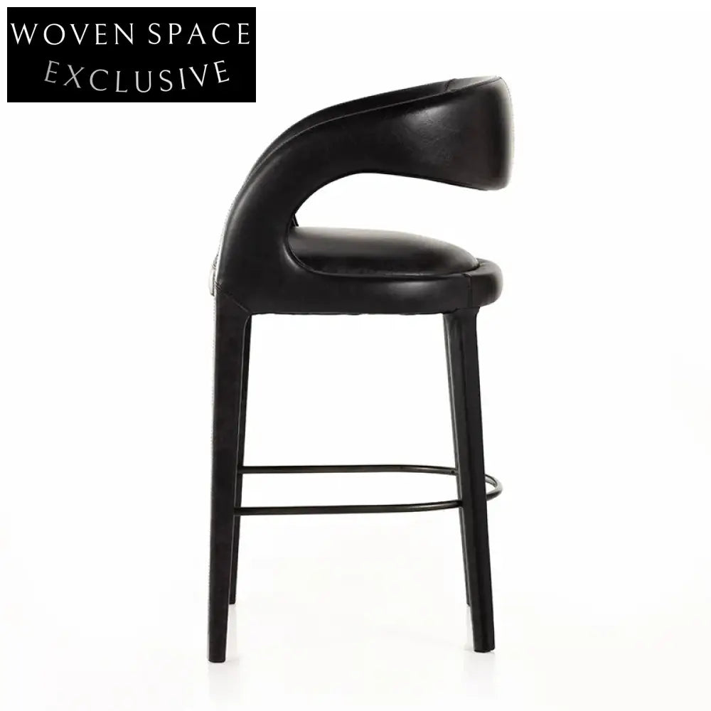 Modern Designer Bar Stool with Armrests for Kitchen Island Counter Height