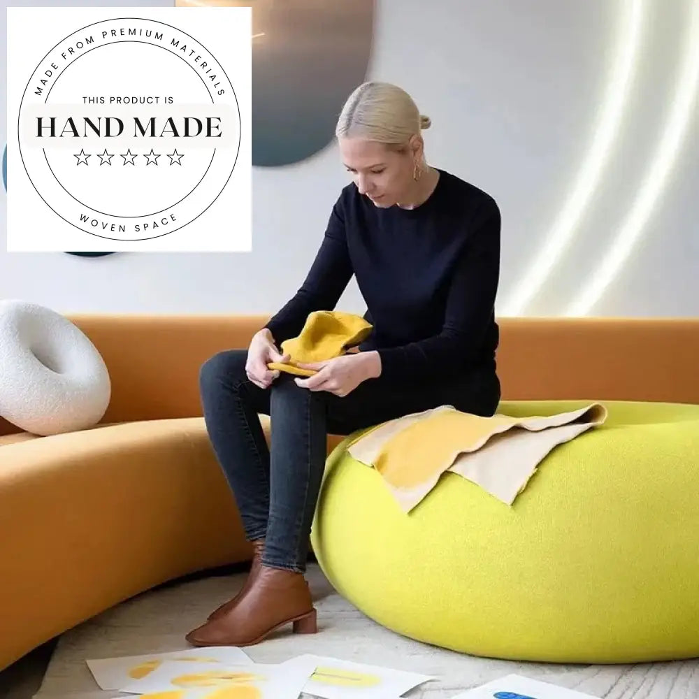 Modern Designer Donut Soft Fabric Low Profile Lounge Chair