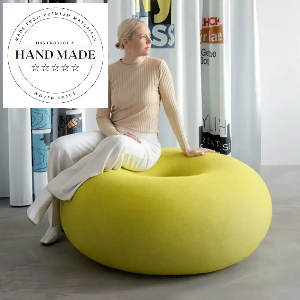 Modern Designer Donut Soft Fabric Low Profile Lounge Chair