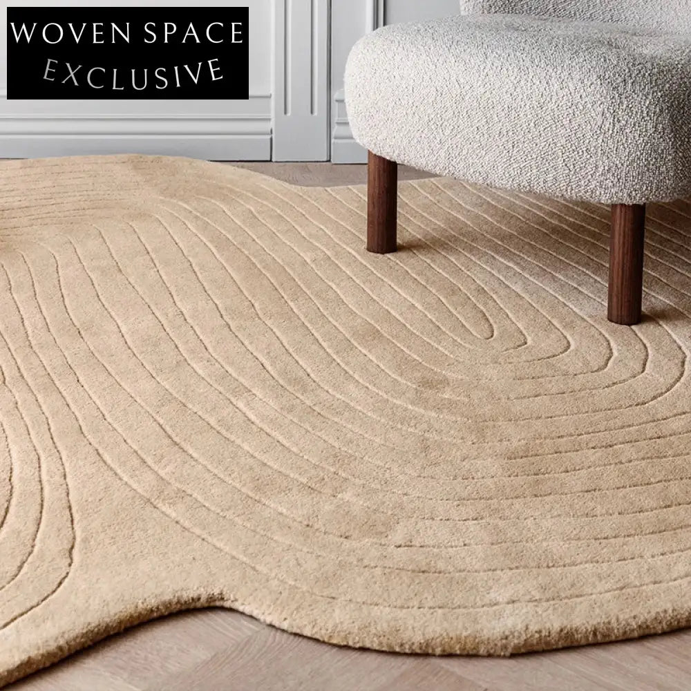 Modern Designer Irregular Polyester Area Rug for Living Room Bedroom Decor
