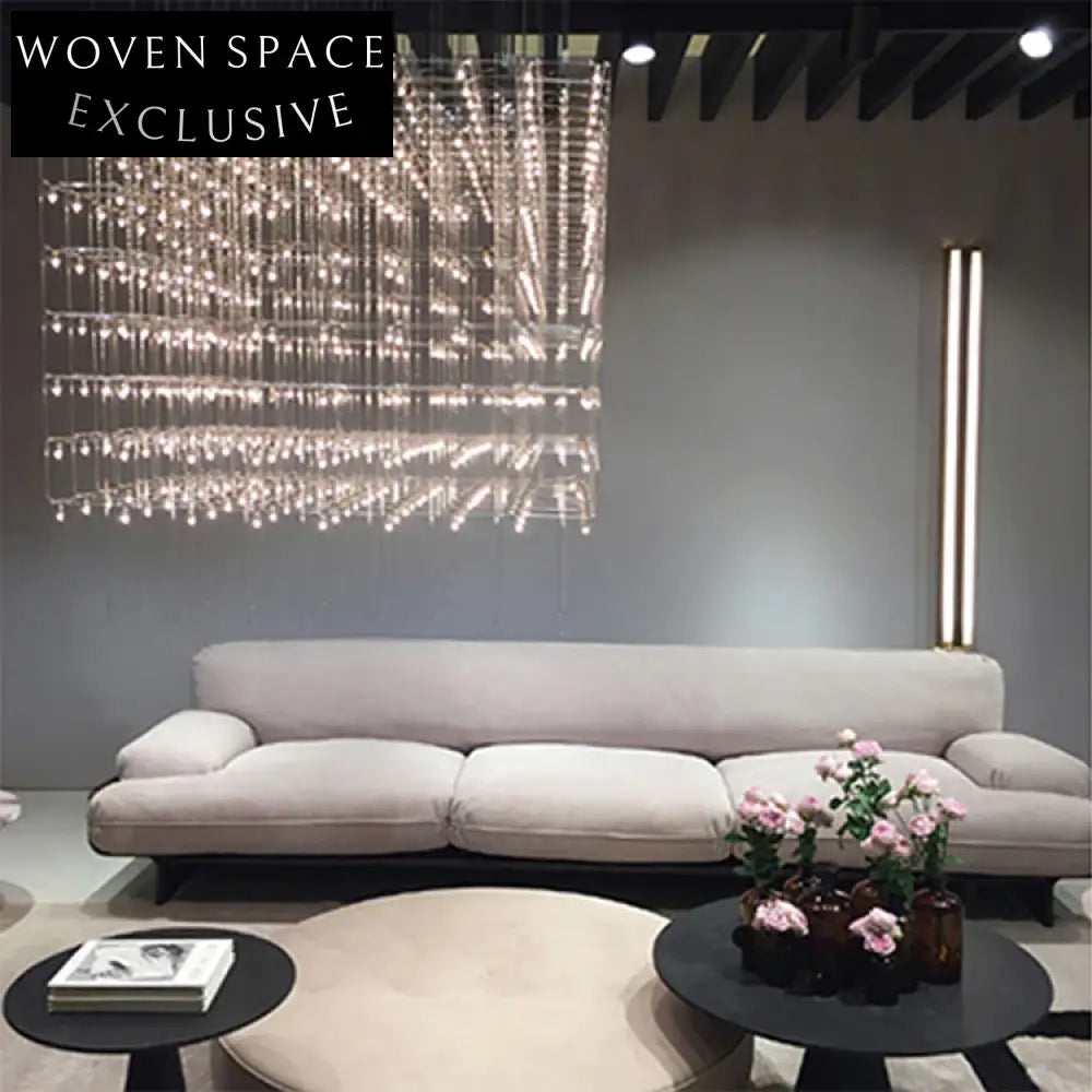 Modern Designer Living Room Luxury Sectional Three-Seat Fabric Sofa