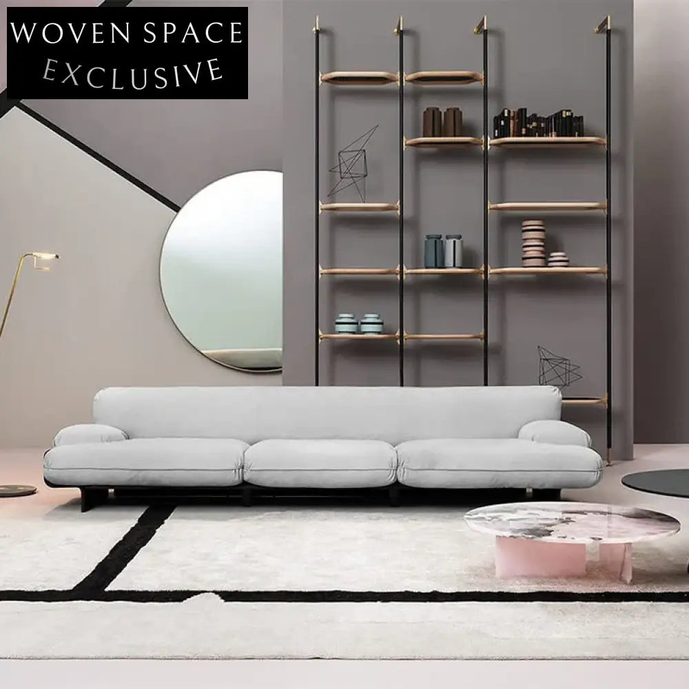 Modern Designer Living Room Luxury Sectional Three-Seat Fabric Sofa