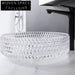 Modern Diamond Crystal Glass Vessel Bathroom Sink, Above Counter Basin