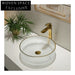 Modern Diamond Crystal Tempered Glass Above Counter Bathroom Vessel Sink