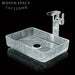 Modern Diamond Design Transparent Glass Vessel Sink Basin for Elegant Bathrooms