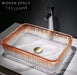 Modern Diamond Design Transparent Glass Vessel Sink Basin for Elegant Bathrooms