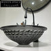 Modern Diamond Tempered Glass Round Bathroom Vessel Sink Basin