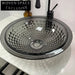 Modern Diamond Tempered Glass Round Bathroom Vessel Sink Basin