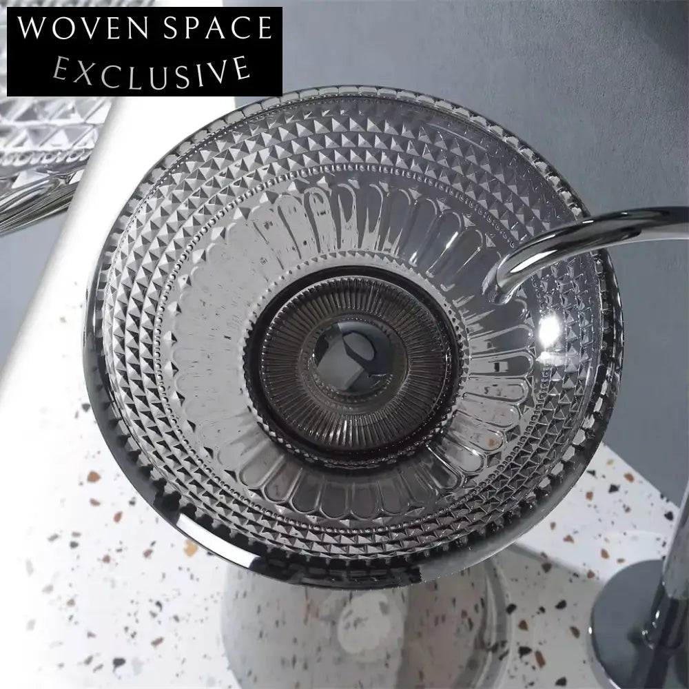Modern Diamond Tempered Glass Round Bathroom Vessel Sink Basin