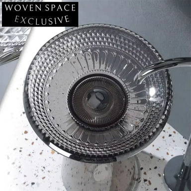 Modern Diamond Tempered Glass Round Bathroom Vessel Sink Basin