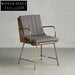 Modern Dining Chair with Solid Wood Backrest and Natural Metal Frame, Chair
