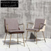 Modern Dining Chair with Solid Wood Backrest and Natural Metal Frame, Chair