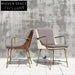 Modern Dining Chair with Solid Wood Backrest and Natural Metal Frame, Chair