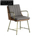 Modern Dining Chair with Solid Wood Backrest and Natural Metal Frame, Chair