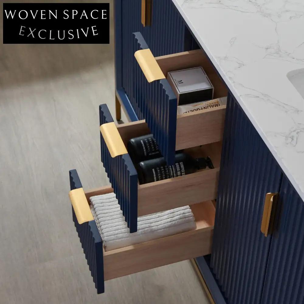 Modern Double Sink Solid Wood Bathroom Vanity with Storage Cabinet