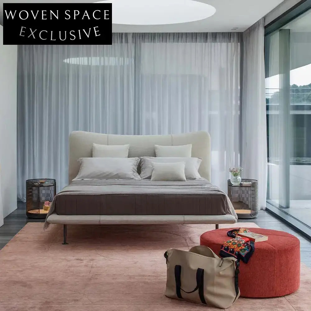 Modern Elegant Cowhide Queen Size Luxury Double Bed with Wood Frame