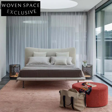 Modern Elegant Cowhide Queen Size Luxury Double Bed with Wood Frame