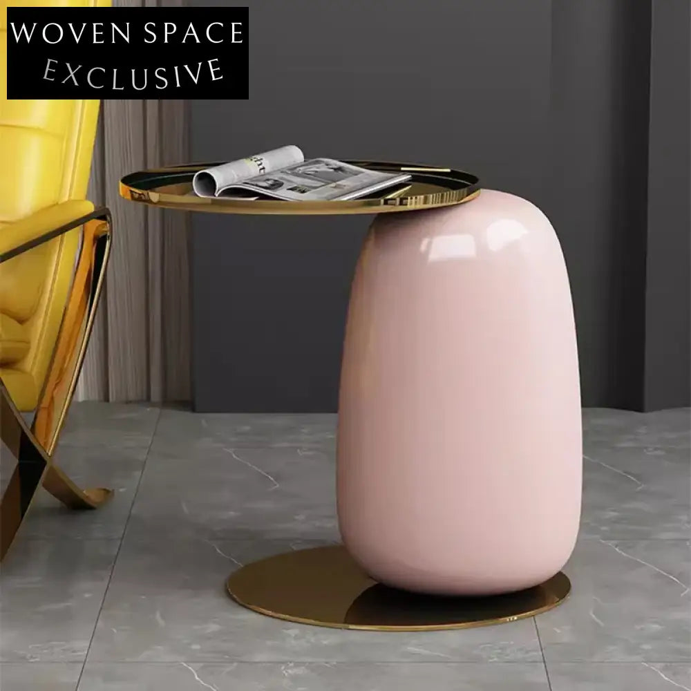 Modern Elegant Fiberglass Stainless Steel Frame Apartment Hotel Lobby Coffee Table