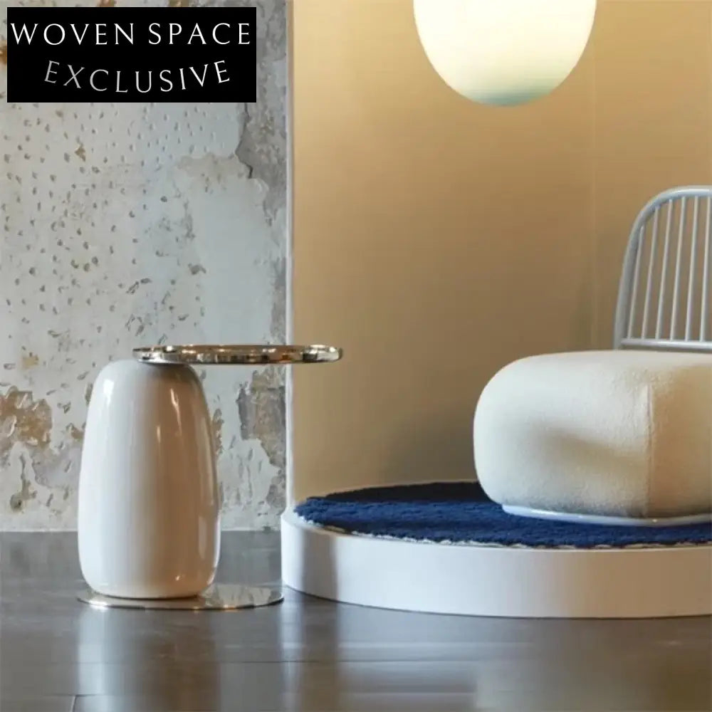 Modern Elegant Fiberglass Stainless Steel Frame Apartment Hotel Lobby Coffee Table