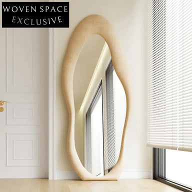 Modern Elegant Full Length Floor Mirror with Plywood Frame Home Decor
