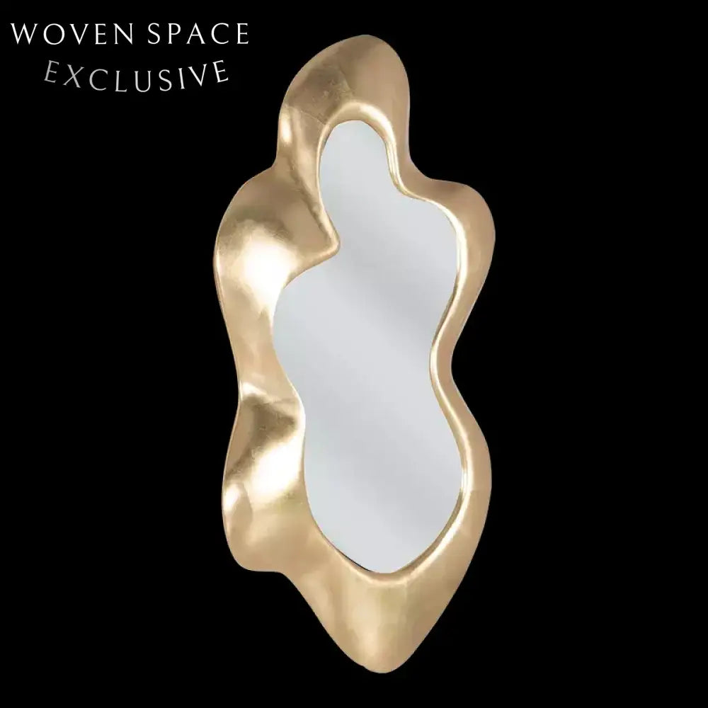 Modern Elegant Gold Rectangular Wall Mirror for Home Dressing Room