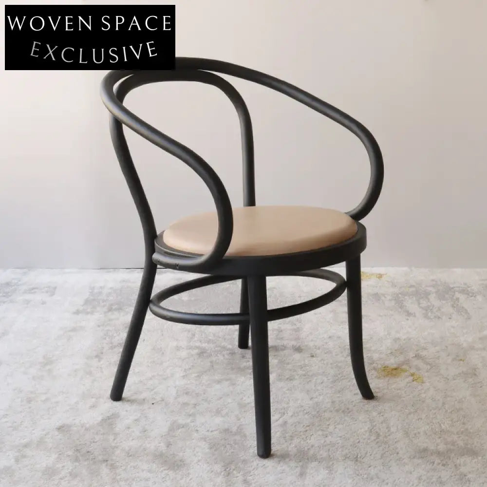 Modern Elegant Rattan Seat Thonet Bentwood Dining Arm Chair