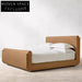 Modern Elegant Solid Wood Upholstered King Size Fabric Platform Bed