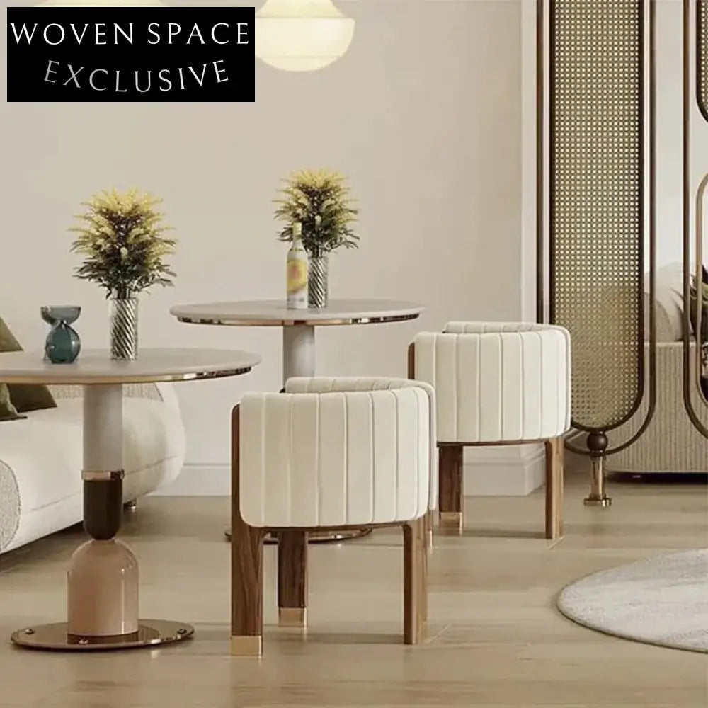 Modern Elegant Velvet Dining Chair with Wooden Frame and Armrests