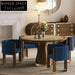 Modern Elegant Velvet Dining Chair with Wooden Frame and Armrests
