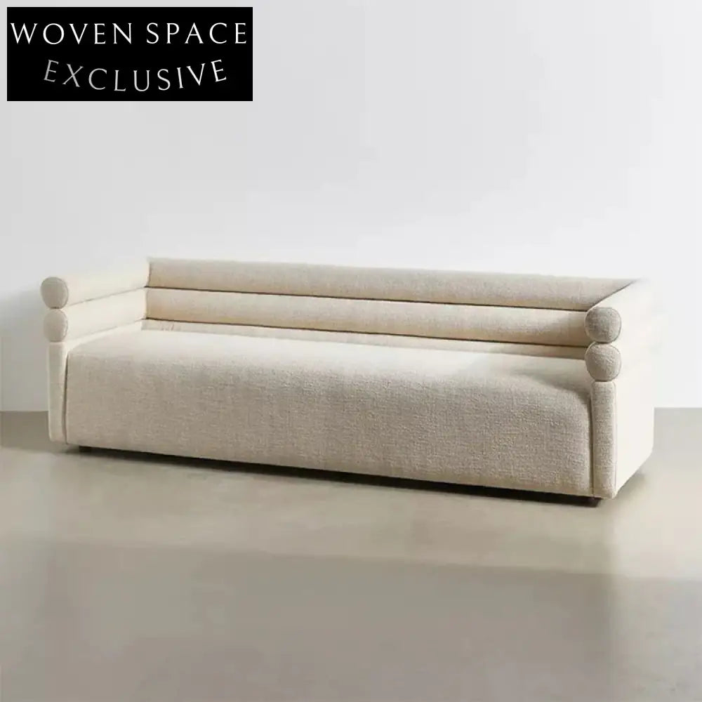 Modern European Designer White Teddy Lamb Wool Modular I-Shaped Sofa Set