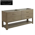 Modern European Double Sink Freestanding Bathroom Vanity Cabinet Wood Top
