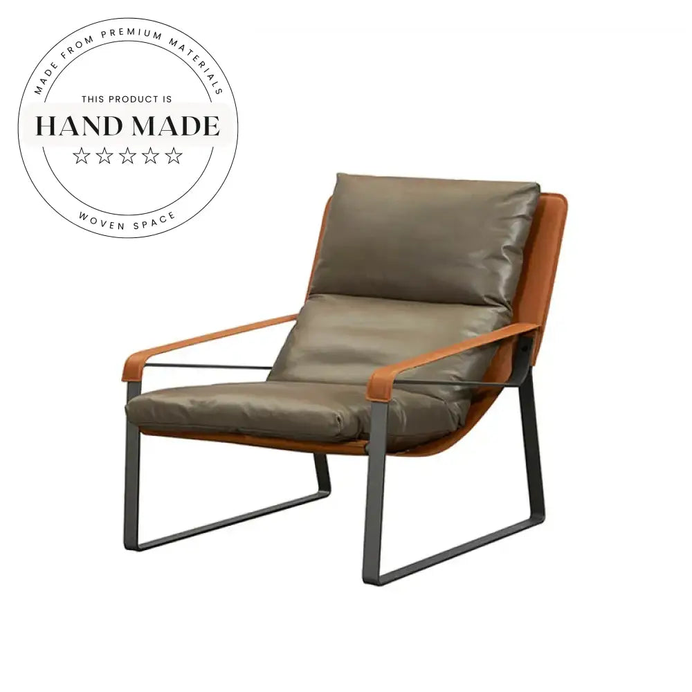 Modern European Saddle Leather Dining Chair with Steel Frame