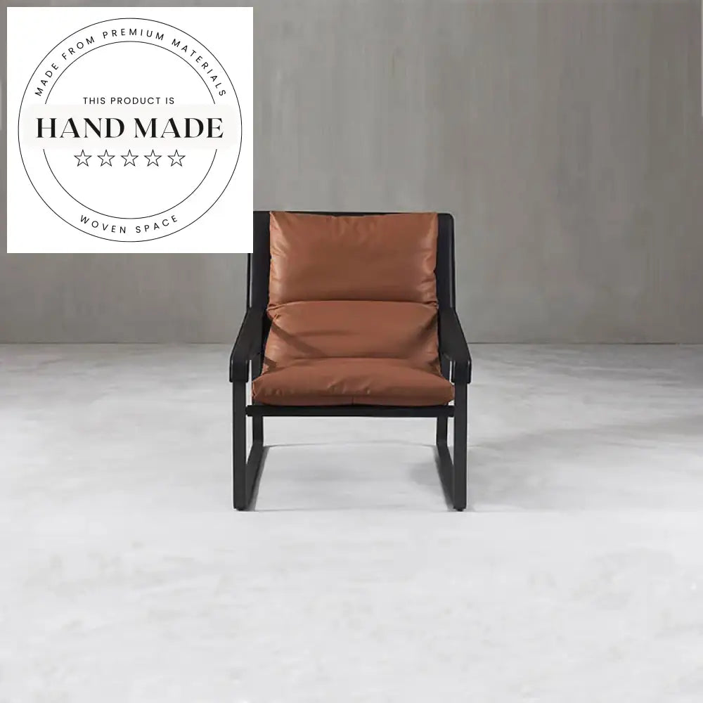 Modern European Saddle Leather Dining Chair with Steel Frame
