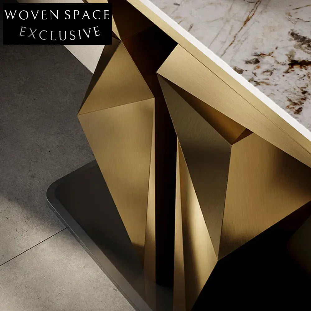 Modern European Stainless Steel Slate Top Entryway Console Table