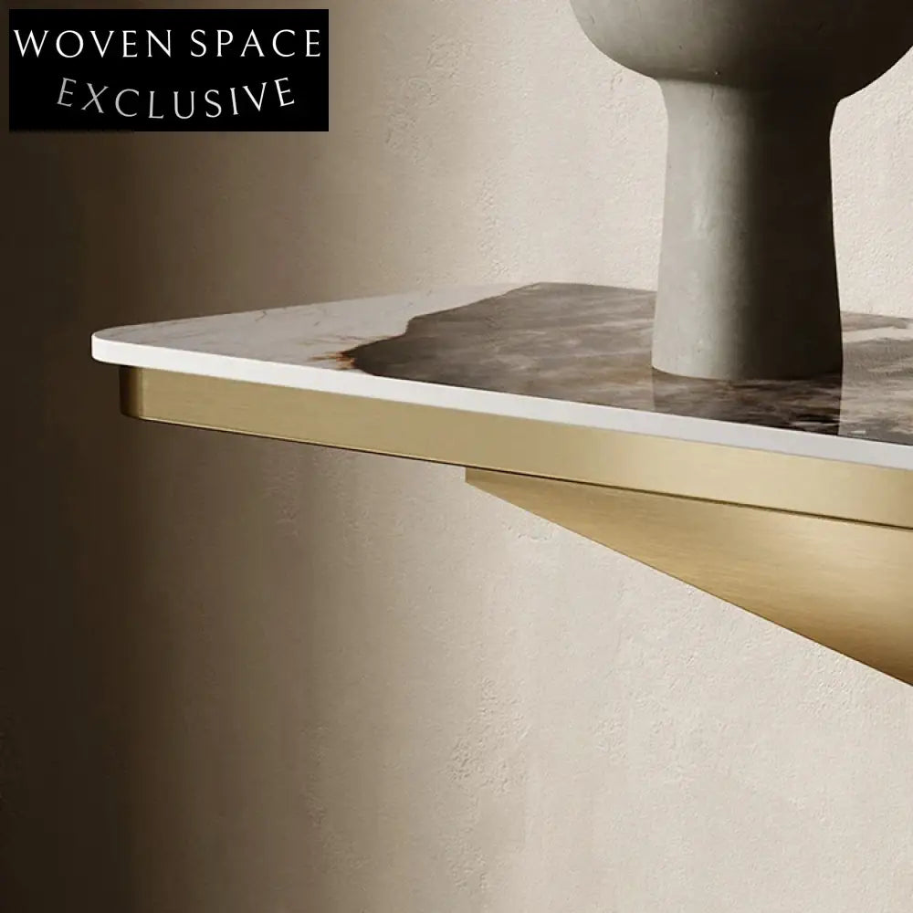 Modern European Stainless Steel Slate Top Entryway Console Table