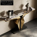 Modern European Stainless Steel Slate Top Entryway Console Table