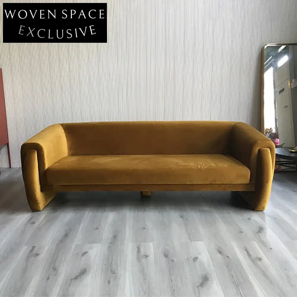 Modern European Velvet 3-Seater Sofa for Luxury Living Room Spaces