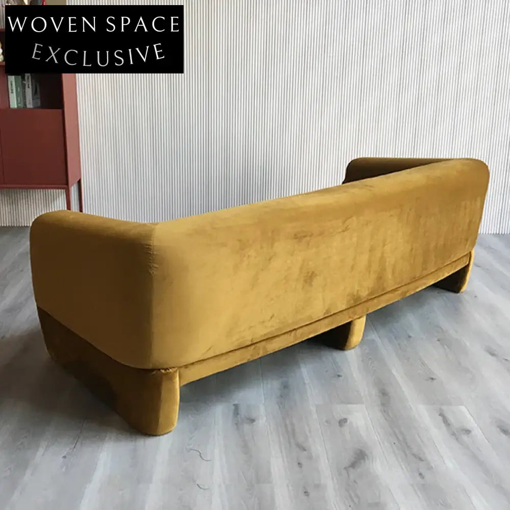 Modern European Velvet 3-Seater Sofa for Luxury Living Room Spaces