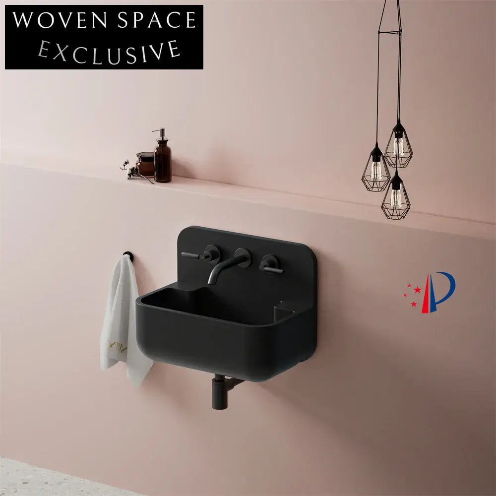 Modern European Wall Hung Artificial Stone Solid Surface Resin Bathroom Sink