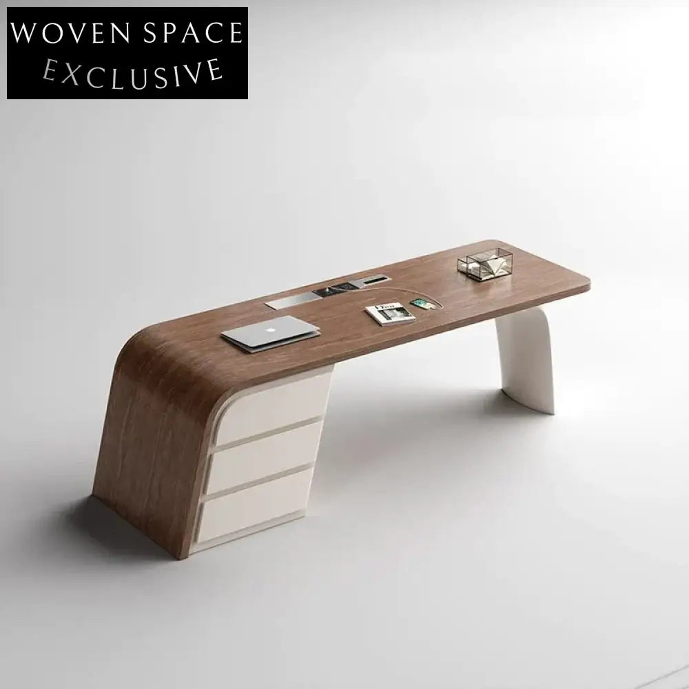 Modern Executive Wood Office Desk with Storage for Home and Hotel Office