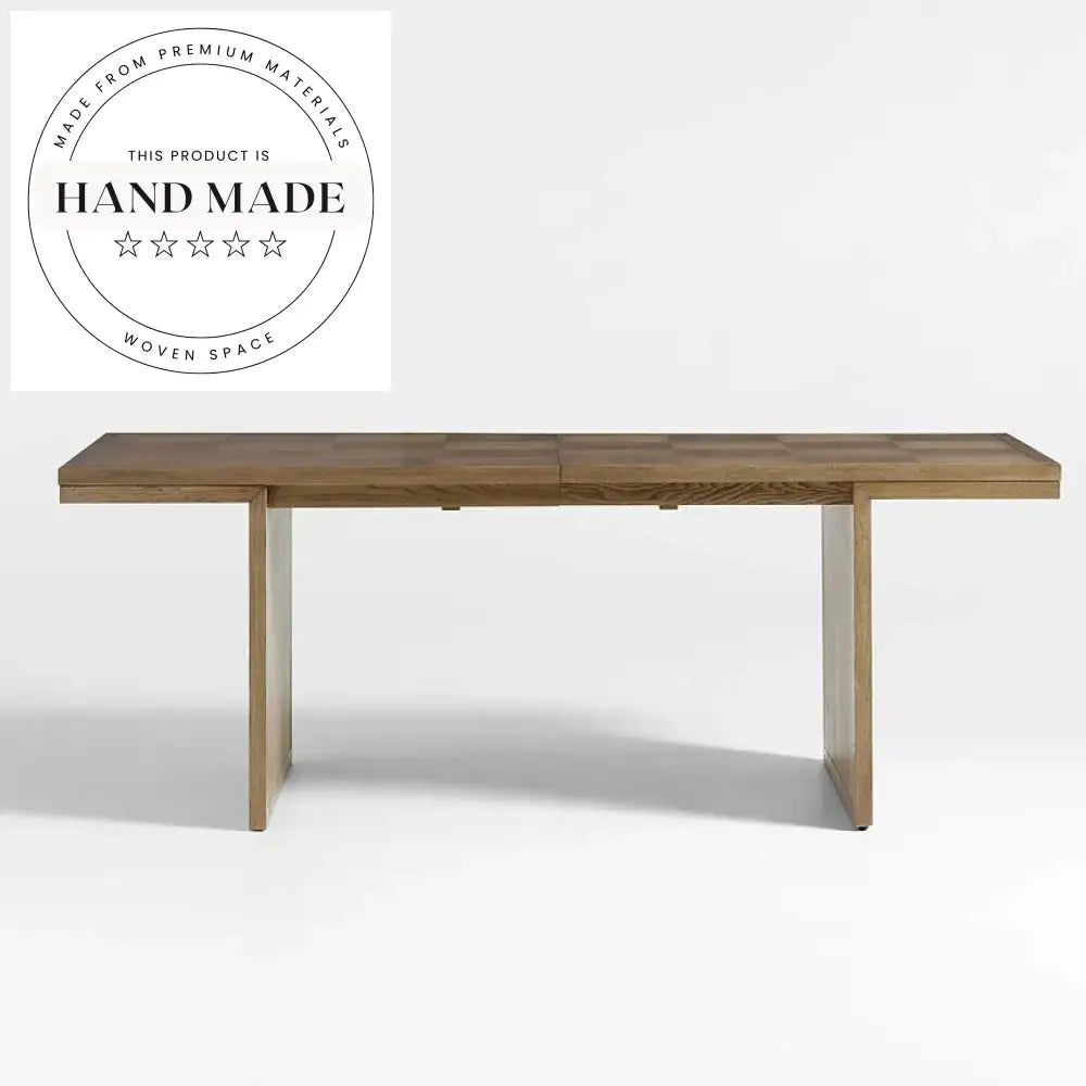 Modern Expandable Rectangle Solid Wood Walnut Finish Large Dining Table